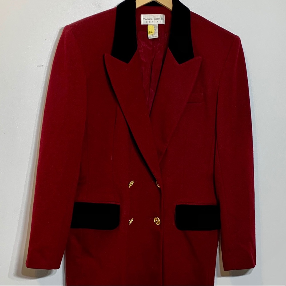 EUC‎ Vintage Casual Corner Petite Burgundy Blazer